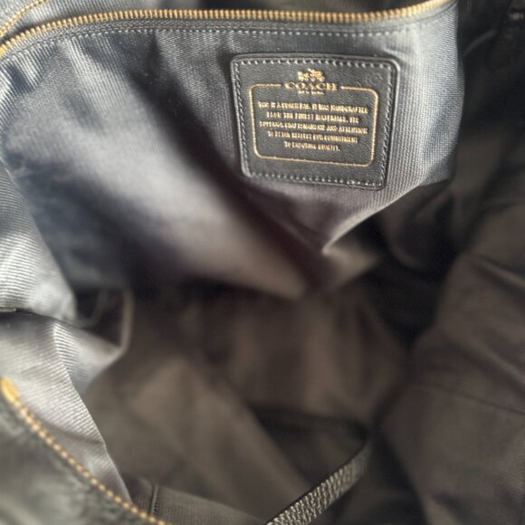 Coach Tatum Tall Tote - Black Pebble Leather - Whiplash Detail & Feather Charm - Picture 4 of 8